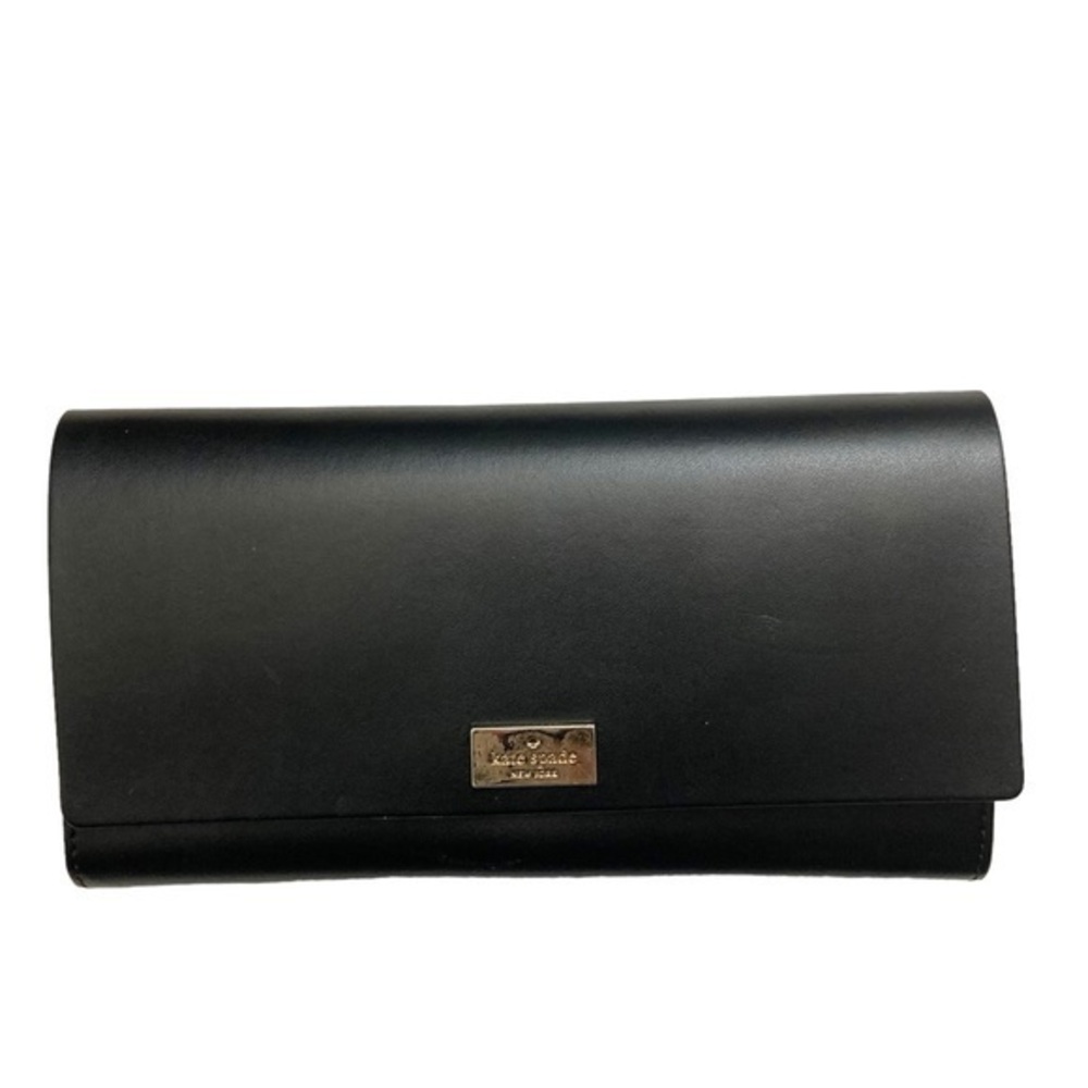 Kate Spade Pim Arbour Hill Leather Flap Wallet Black & Sweetheart Pink